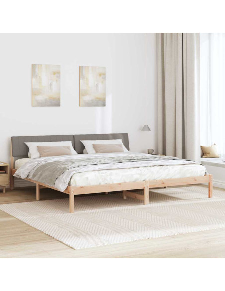 Struttura del Letto con testiera Marrone e taupe 200 x 200 cm