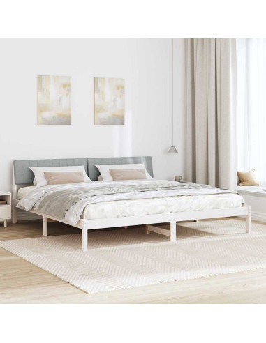 Struttura del Letto Bianco e grigio chiaro 200 x 200 cm