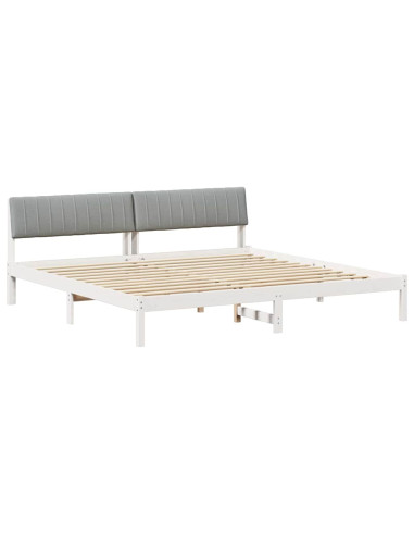 Struttura del Letto Bianco e grigio chiaro 200 x 200 cm