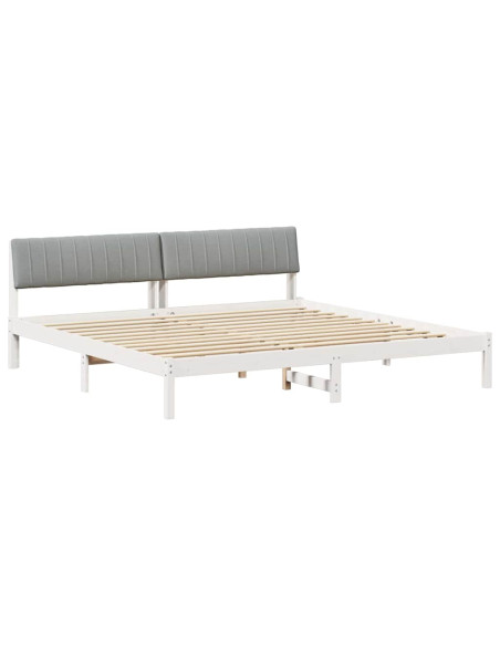 Struttura del Letto Bianco e grigio chiaro 200 x 200 cm