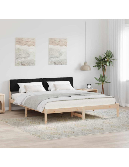 Struttura del Letto con testiera Marrone e nero 180 x 200 cm