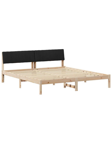 Struttura del Letto con testiera Marrone e nero 180 x 200 cm