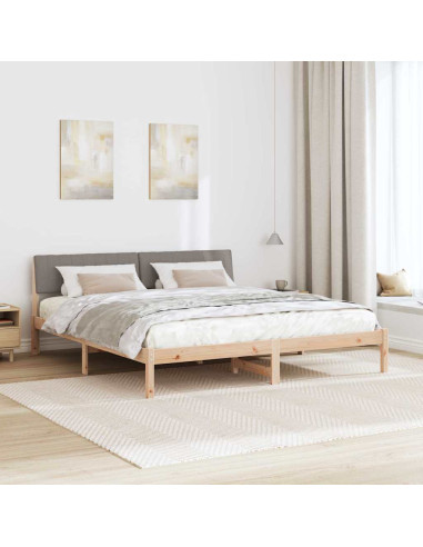 Struttura del Letto con testiera Marrone e taupe 180 x 200 cm