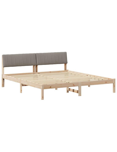 Struttura del Letto con testiera Marrone e taupe 180 x 200 cm