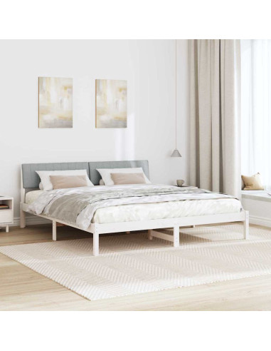 Struttura del Letto Bianco e grigio chiaro 180 x 200 cm