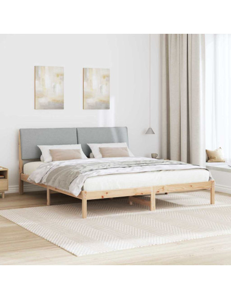 Struttura del Letto Marrone e grigio chiaro 200 x 200 cm