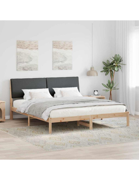 Struttura del Letto marrone e grigio scuro 200 x 200 cm