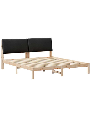 Struttura del Letto con testiera Marrone e nero 200 x 200 cm