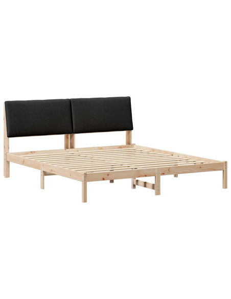 Struttura del Letto con testiera Marrone e nero 200 x 200 cm