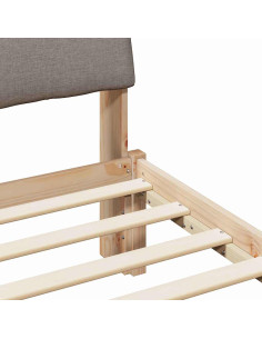 Struttura del Letto con testiera Marrone e taupe 200 x 200 cm 2