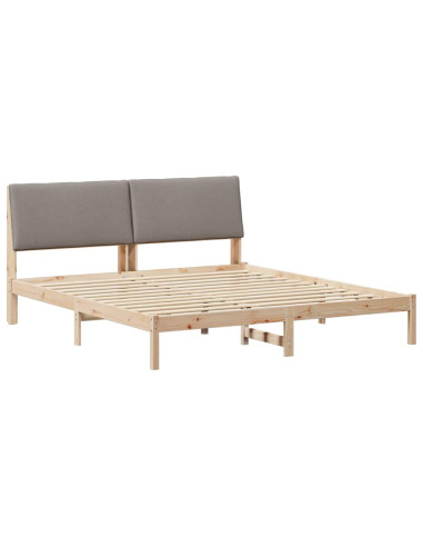 Struttura del Letto con testiera Marrone e taupe 200 x 200 cm