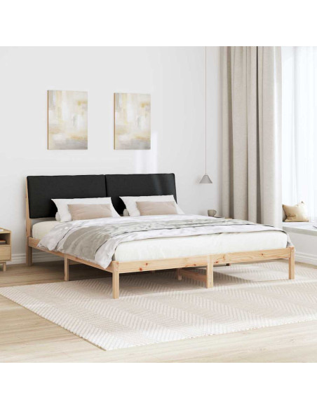 Struttura del Letto con testiera Marrone e nero 180 x 200 cm