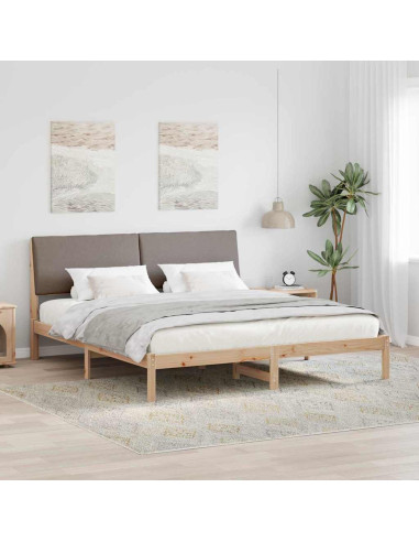 Struttura del Letto con testiera Marrone e taupe 180 x 200 cm