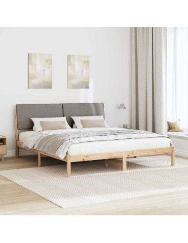 Struttura del Letto con testiera Marrone e taupe 180 x 200 cm