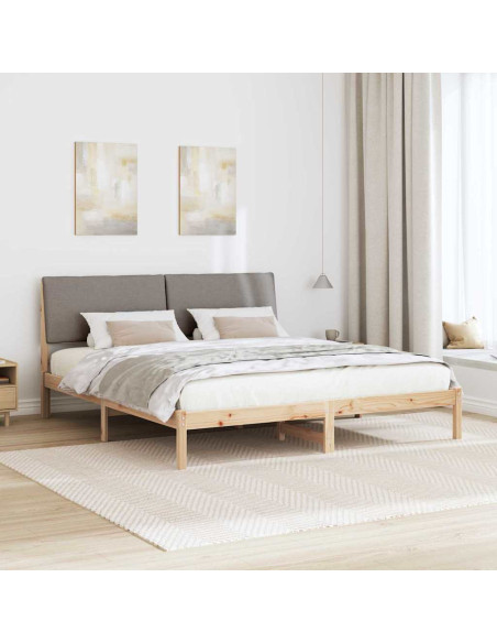 Struttura del Letto con testiera Marrone e taupe 180 x 200 cm