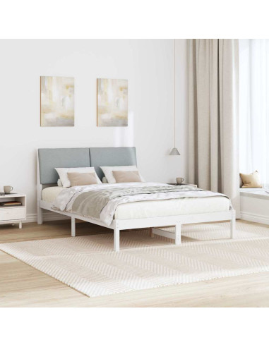 Struttura del Letto Bianco e grigio chiaro 160 x 200 cm