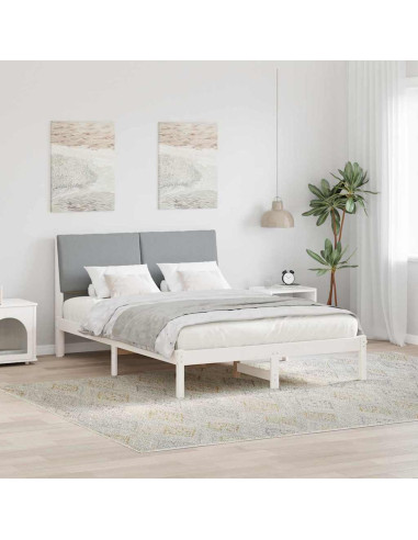 Struttura del Letto Bianco e grigio chiaro 150 x 200 cm