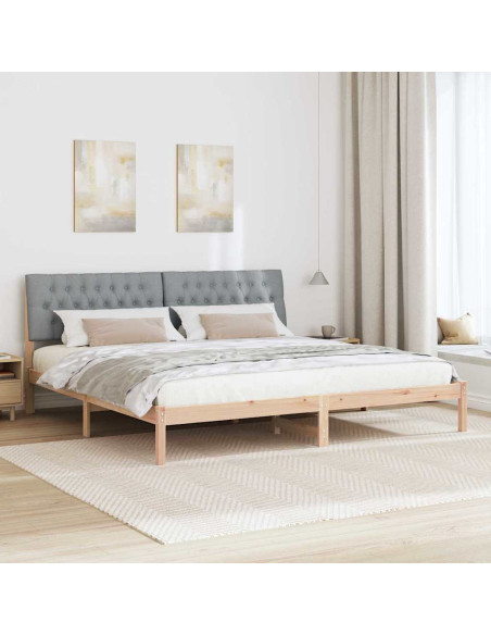 Letto con Testiera Rivestita con testiera Marrone 200 x 200 cm