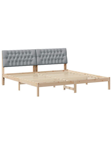 Letto con Testiera Rivestita con testiera Marrone 200 x 200 cm