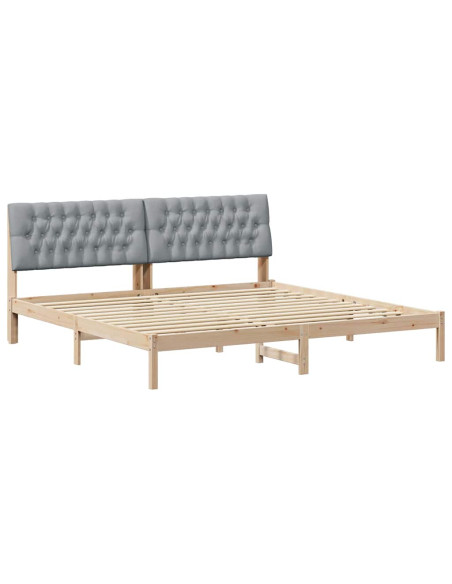 Letto con Testiera Rivestita con testiera Marrone 200 x 200 cm