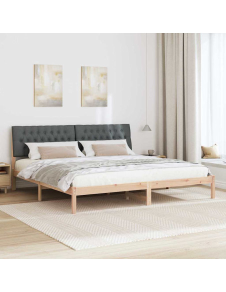 Letto con Testiera Rivestita con testiera Marrone 200 x 200 cm