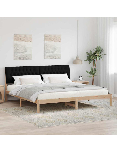 Letto con Testiera Rivestita con testiera Marrone 200 x 200 cm