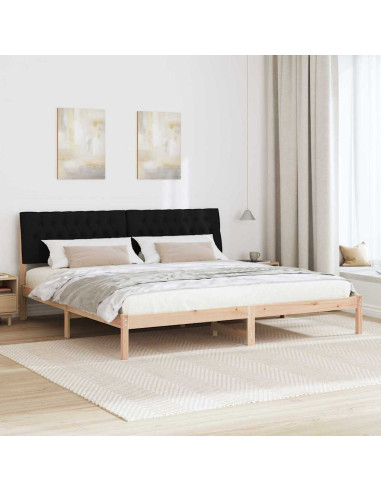 Letto con Testiera Rivestita con testiera Marrone 200 x 200 cm