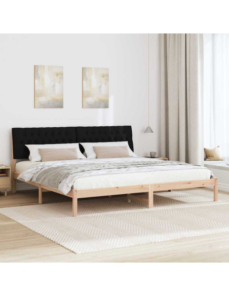 Letto con Testiera Rivestita con testiera Marrone 200 x 200 cm