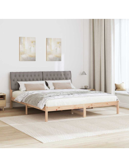 Letto con Testiera Rivestita con testiera Marrone 200 x 200 cm