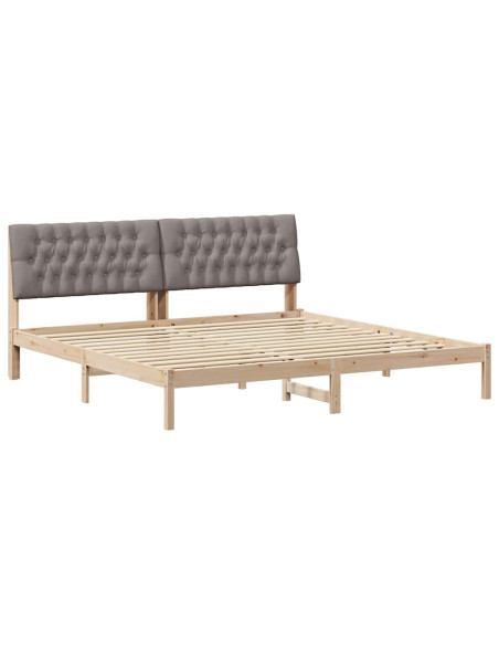 Letto con Testiera Rivestita con testiera Marrone 200 x 200 cm