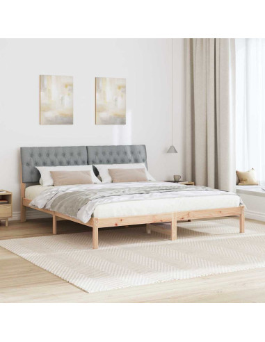 Letto con Testiera Rivestita con testiera Marrone 180 x 200 cm