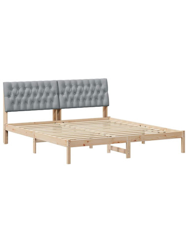 Letto con Testiera Rivestita con testiera Marrone 180 x 200 cm