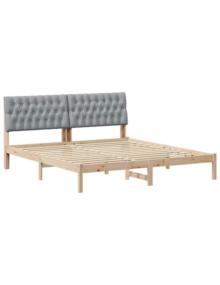 Letto con Testiera Rivestita con testiera Marrone 180 x 200 cm