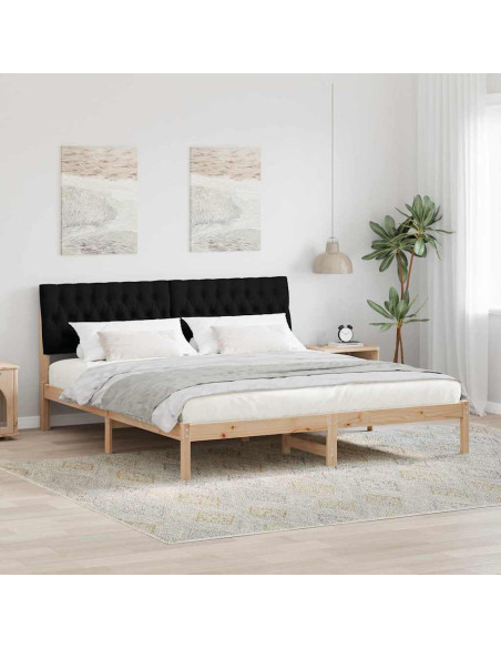 Letto con Testiera Rivestita con testiera Marrone 180 x 200 cm