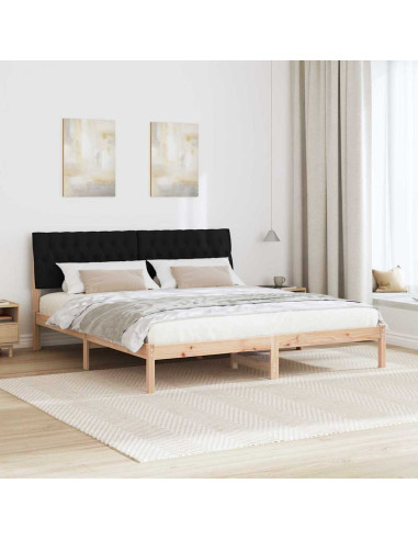 Letto con Testiera Rivestita con testiera Marrone 180 x 200 cm