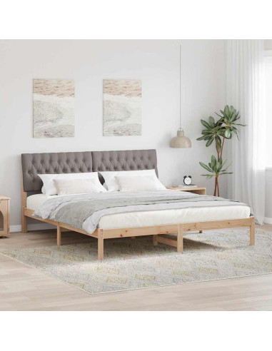 Letto con Testiera Rivestita con testiera Marrone 180 x 200 cm