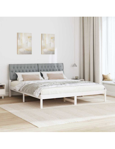 Letto con Testiera Rivestita con testiera Bianco 180 x 200 cm