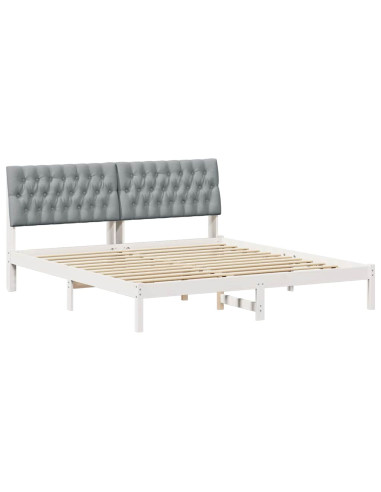 Letto con Testiera Rivestita con testiera Bianco 180 x 200 cm