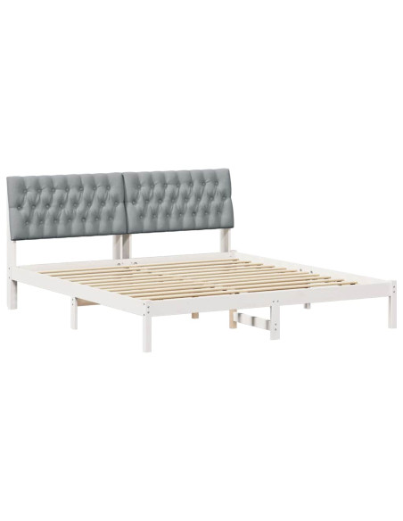 Letto con Testiera Rivestita con testiera Bianco 180 x 200 cm