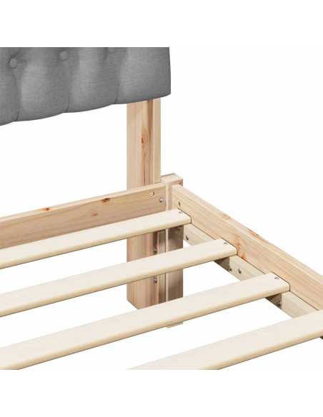 Letto con Testiera Rivestita con testiera Marrone 160 x 200 cm