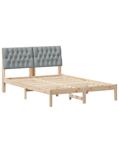 Letto con Testiera Rivestita con testiera Marrone 160 x 200 cm