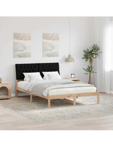 Letto con Testiera Rivestita con testiera Marrone 160 x 200 cm