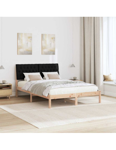 Letto con Testiera Rivestita con testiera Marrone 160 x 200 cm