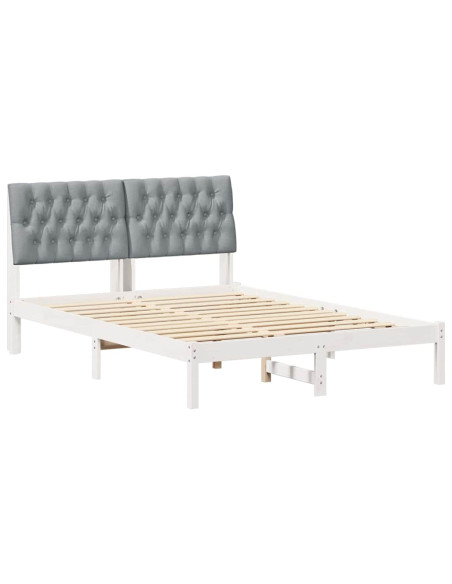 Letto con Testiera Rivestita con testiera Bianco 160 x 200 cm