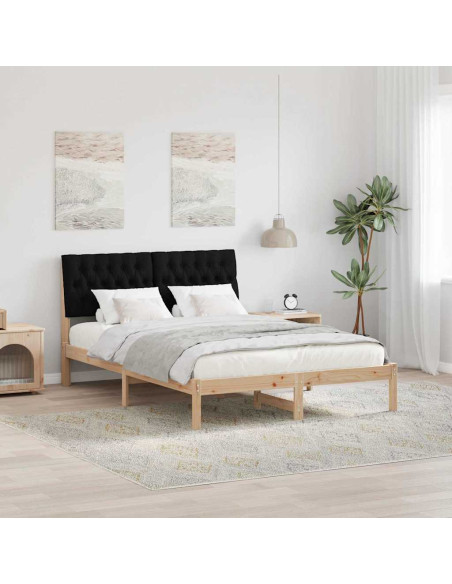 Letto con Testiera Rivestita con testiera Marrone 150 x 200 cm