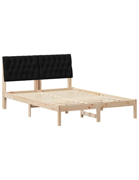 Letto con Testiera Rivestita con testiera Marrone 150 x 200 cm