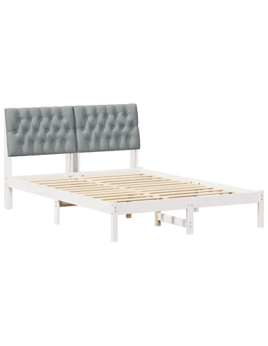 Letto con Testiera Rivestita con testiera Bianco 150 x 200 cm