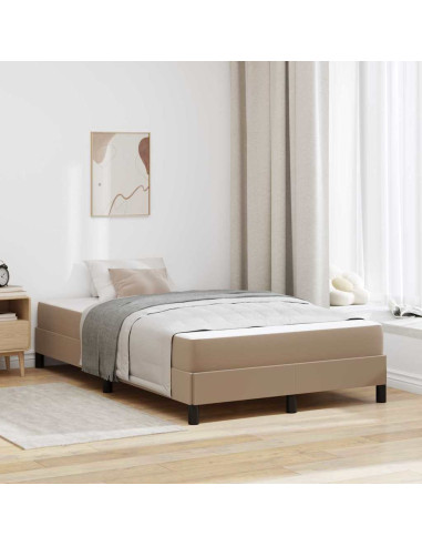 Letto con materasso Cappuccino 120 x 190 cm Pelle sintetica