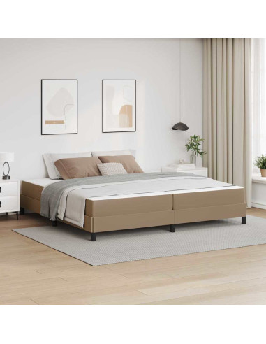 Letto con materasso Cappuccino 200 x 200 cm Pelle sintetica