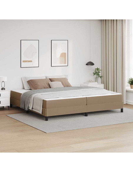 Letto con materasso Cappuccino 200 x 200 cm Pelle sintetica